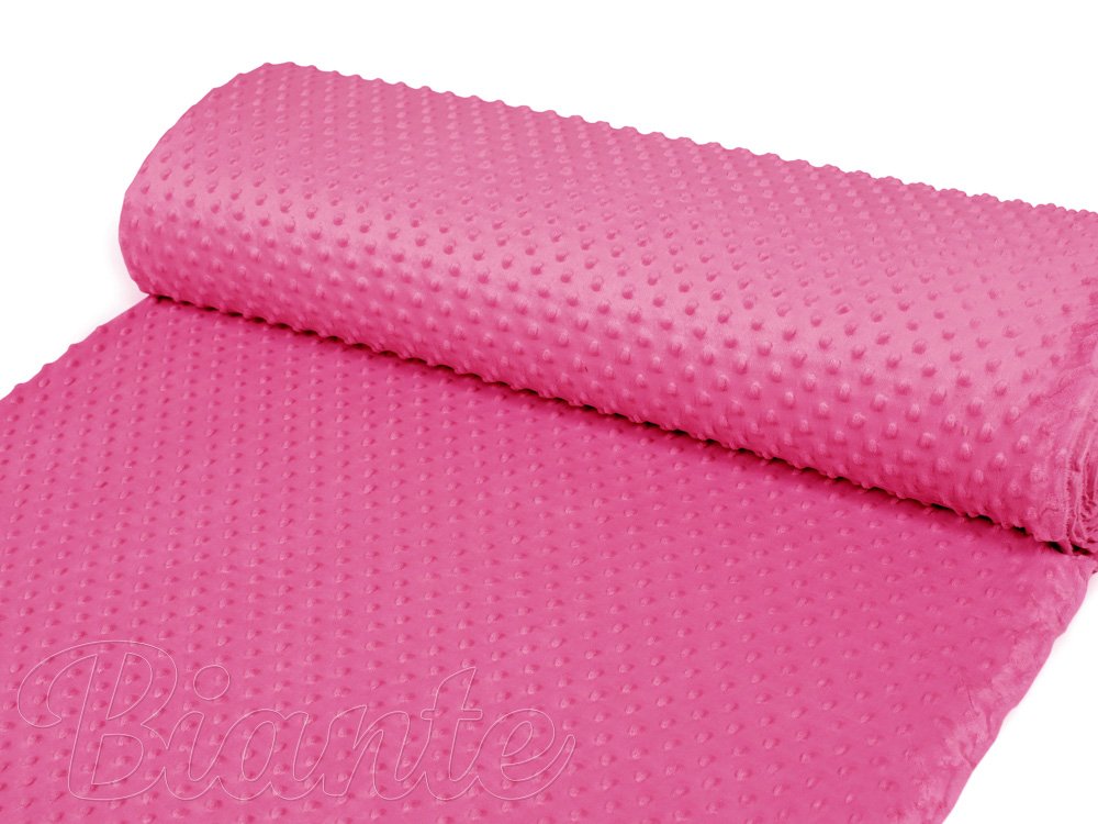 Dětská látka Minky 3D puntíky MKP-020 Růžovo fialová - šířka 150 cm - detail 2 - Biante.cz