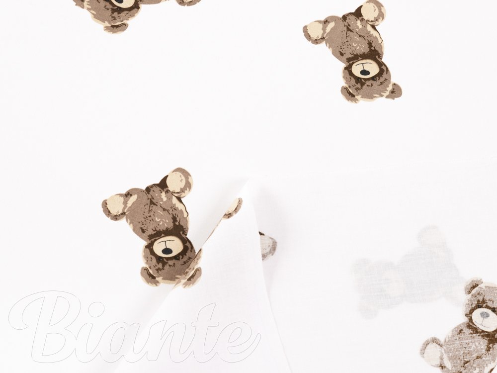 Dětská bavlněná látka/plátno Sandra SA-531 Medvídci na bílém - šířka 160 cm - detail 4 - Biante.cz