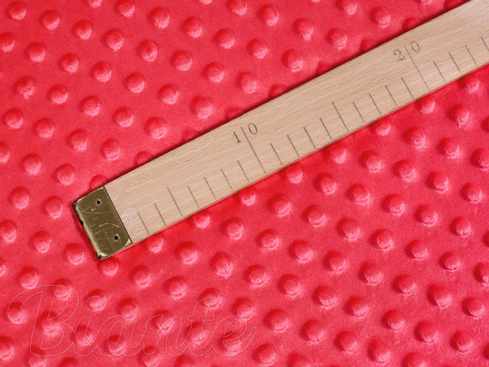 Dětská látka Minky 3D puntíky MKP-019 Jahodová červená - šířka 150 cm - detail 5 - Biante.cz Dětská látka Minky 3D puntíky MKP-019 Jahodová červená - šířka 150 cm - detail 5 - Biante.cz