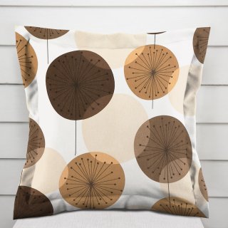 Bavlnená obliečka na vankúš s lemom Sandra SA-488 Hnedo-béžové designové púpavy - Biante.sk Bavlnená obliečka na vankúš s lemom Sandra SA-488 Hnedo-béžové designové púpavy - Biante.sk