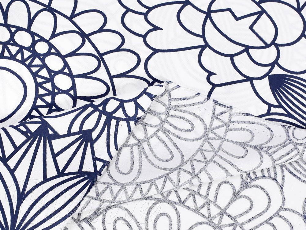 Bavlněná látka/plátno Sandra SA-274 Tmavě modré mandaly na bílém - šířka 145 cm - detail 3 - Biante.cz Bavlněná látka/plátno Sandra SA-274 Tmavě modré mandaly na bílém - šířka 145 cm - detail 3 - Biante.cz