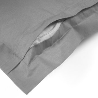 Bavlnená obliečka na vankúš s lemom Moni MO-060 Sivá - detail 1 - Biante.sk Bavlnená obliečka na vankúš s lemom Moni MO-060 Sivá - detail 1 - Biante.sk