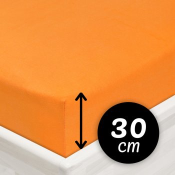 Jersey napínací prostěradlo na vysokou matraci JR-006 Oranžové - Biante.cz Jersey napínací prostěradlo na vysokou matraci JR-006 Oranžové - Biante.cz