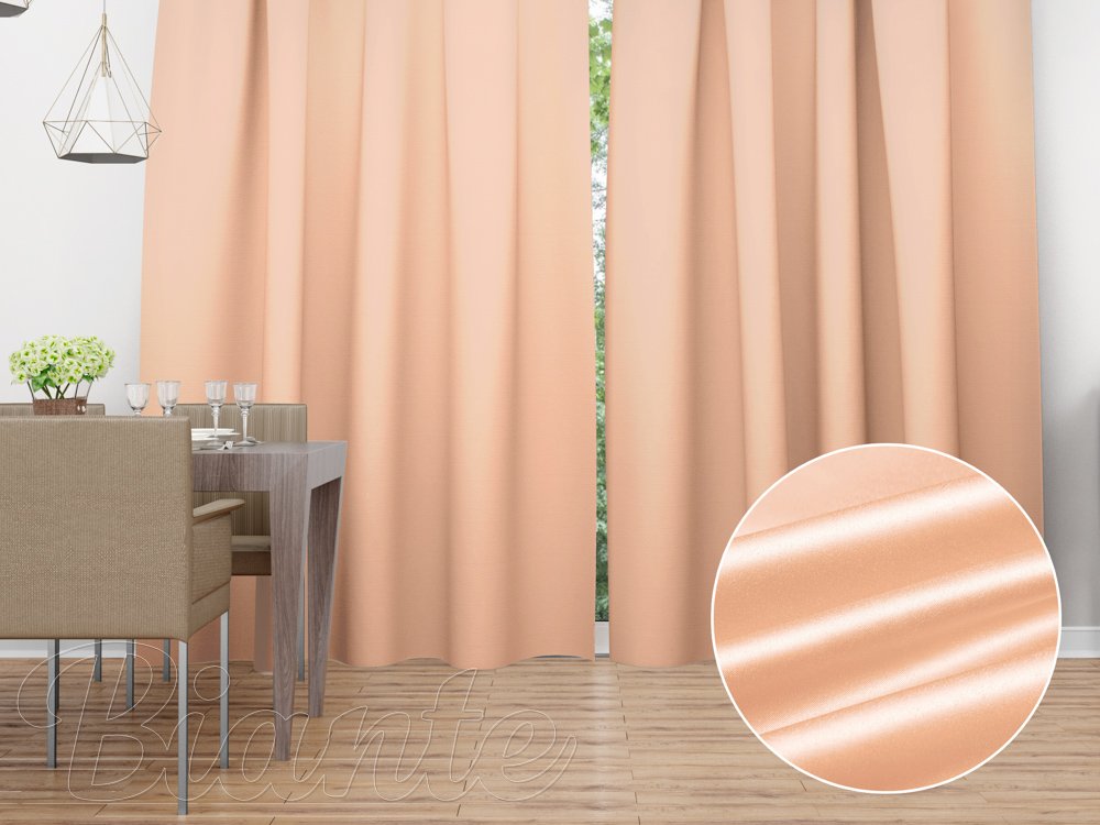 Saténový závěs LUX-060 Světle broskvový - Biante.cz