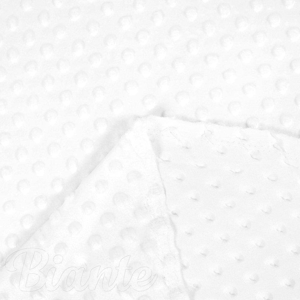 Dětská látka Minky TOP 3D puntíky MKP-059 Bílá - šířka 165 cm - detail 3 - Biante.cz