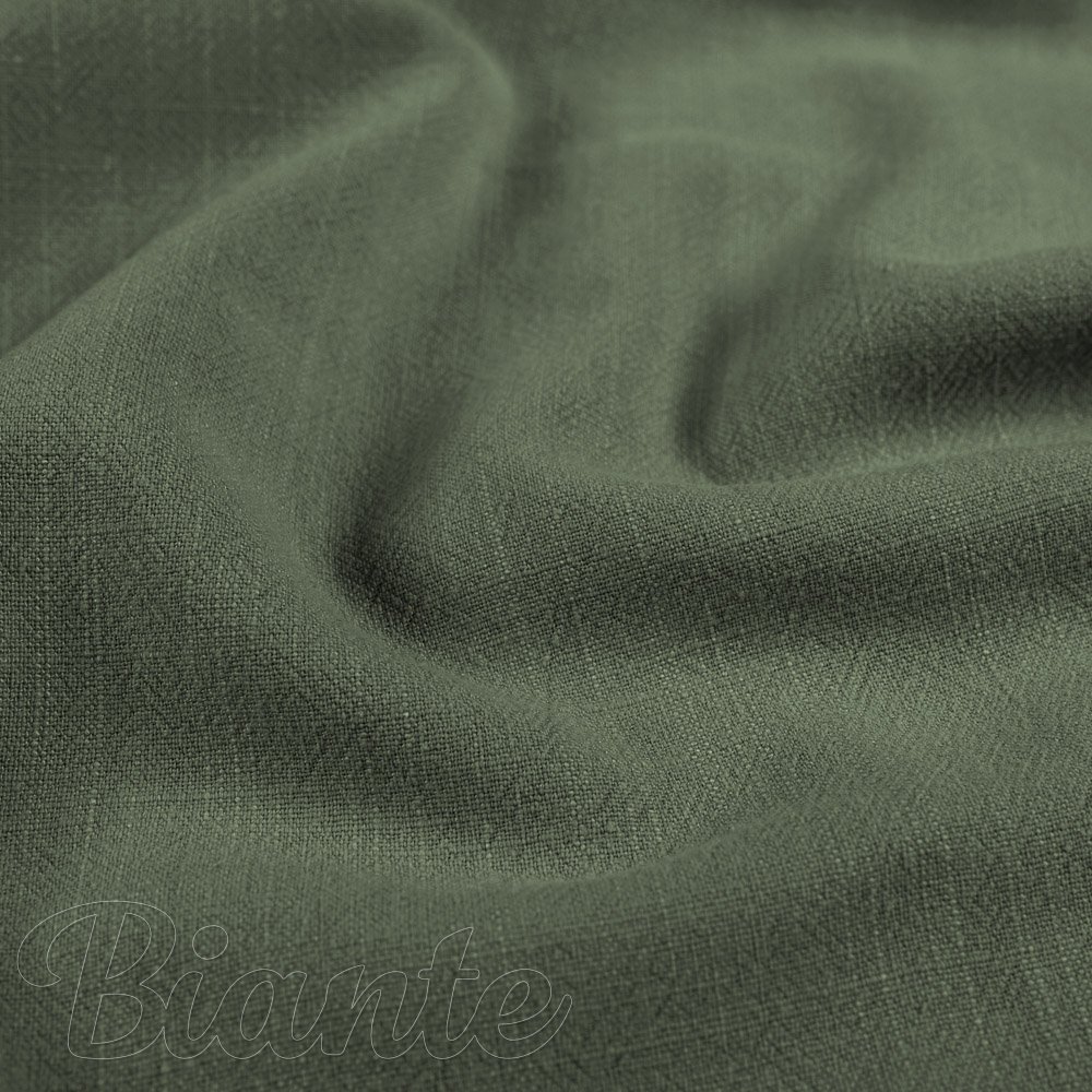 Ľanová látka LEN-020 Khaki zelená - metráž šírka 140 cm - detail 4 - Biante.sk