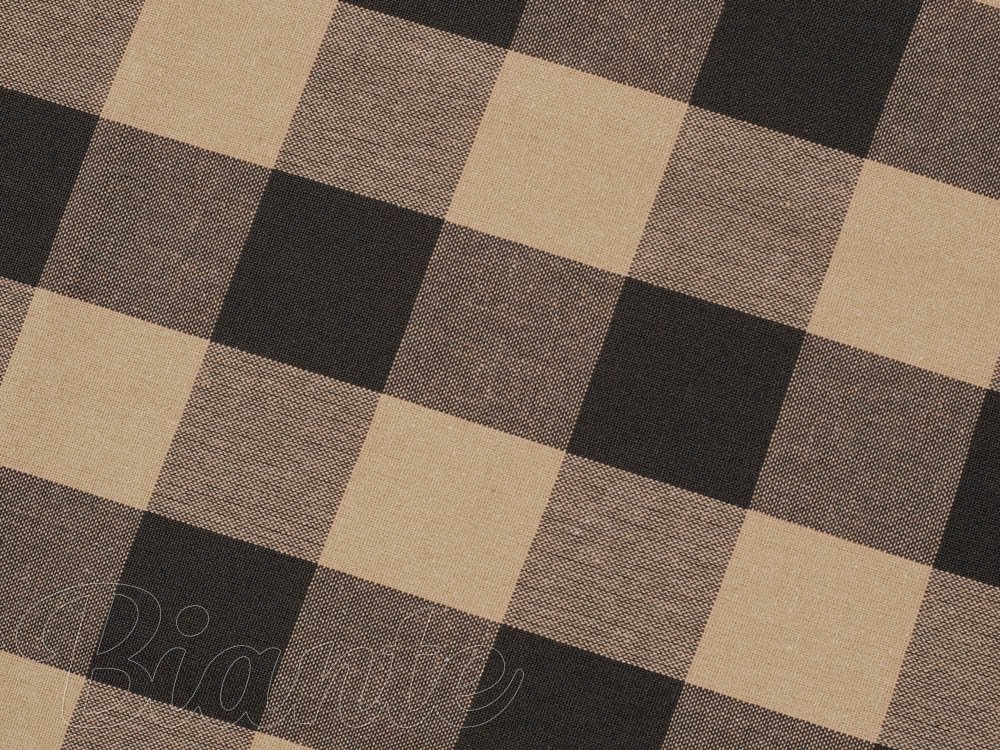 Bavlněná látka Olivia OL-017 Hnědo-béžová kostka velká - šířka 150 cm - detail 4 - Biante.cz Bavlněná látka Olivia OL-017 Hnědo-béžová kostka velká - šířka 150 cm - detail 4 - Biante.cz
