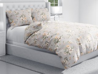 Bavlněné ložní povlečení Sandra SA-465 Oranžové květy na šedém - detail 1 - Biante.cz Bavlněné ložní povlečení Sandra SA-465 Oranžové květy na šedém - detail 1 - Biante.cz