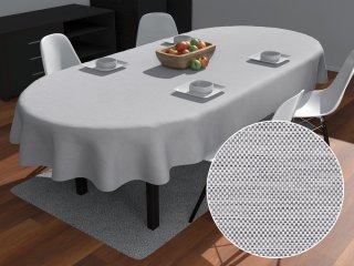 Teflonový oválný ubrus TF-067 Šedý režný - Biante.cz Teflonový oválný ubrus TF-067 Šedý režný - Biante.cz