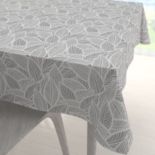 Dekorační čtvercový ubrus Leona LN-169 Bílé listy na šedém - Biante.cz Dekorační čtvercový ubrus Leona LN-169 Bílé listy na šedém - Biante.cz