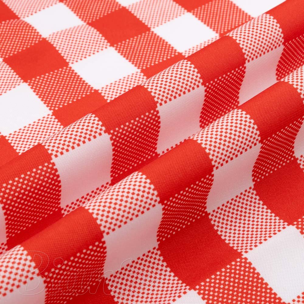 Teflonová látka na ubrusy TF-071 Červeno-bílá kostka - šířka 155 cm - detail 2 - Biante.cz