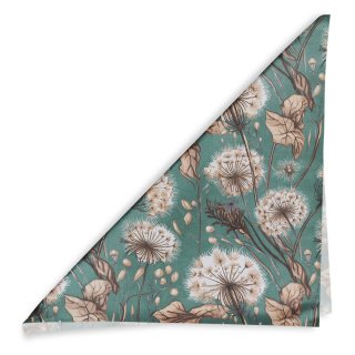 Bavlnená šatka Sandra SA-716 Jesenné púpavy na zelenom - detail 1 - Biante.sk