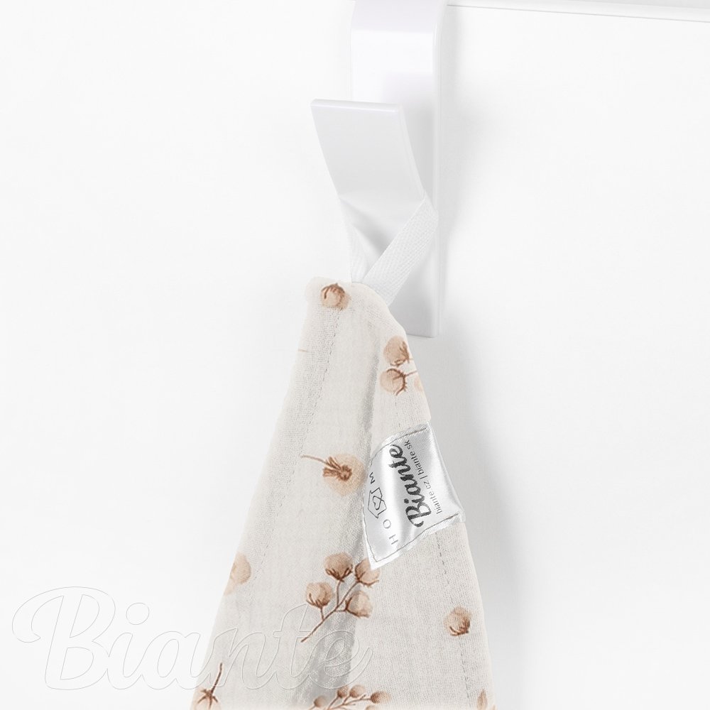 Mušelínová utěrka Nature MSN-085 Větvičky s motýlky na krémově bílém - sada 3 ks - detail 2 - Biante.cz