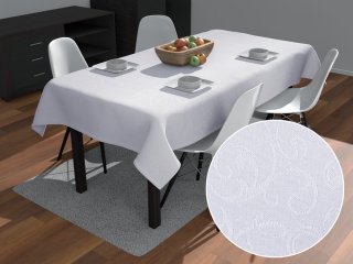Teflónový obdĺžnikový obrus TF-078 Ornamenty - studená biela - Biante.sk Teflónový obdĺžnikový obrus TF-078 Ornamenty - studená biela - Biante.sk