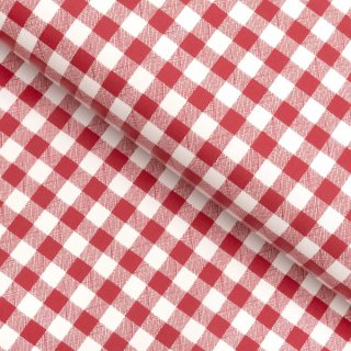 PVC obrus Červeno-biela kocka 12x12 mm PV-109 - metráž š. 140 cm - Biante.sk