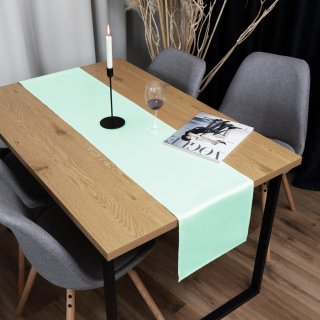 Saténový běhoun na stůl polyesterový Satén LUX-059 Světle mintový - detail 1 - Biante.cz