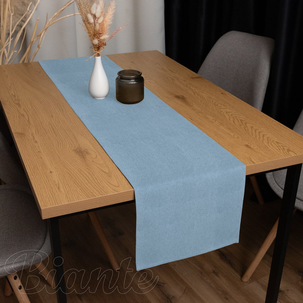 Dekoračný behúň na stôl BKW-210 Svetlo modré žíhanie - detail 1 - Biante.sk