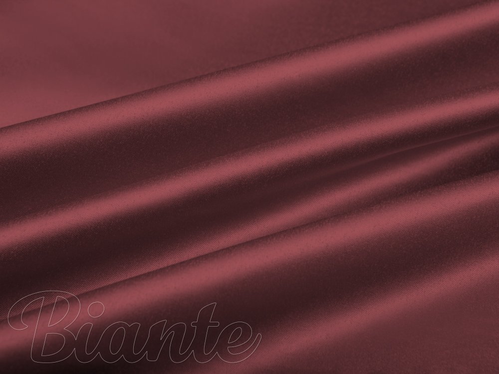 Látka polyesterový satén LUX-007 Vínová - šířka 150 cm - Biante.cz