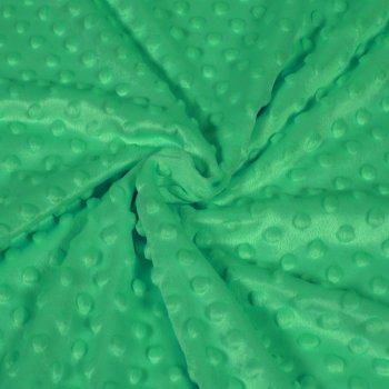 Dětská látka Minky TOP 3D puntíky MKP-054 Sytě zelená - šířka 170 cm - detail 1 - Biante.cz