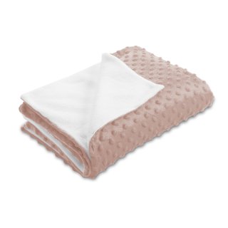 Detská obojstranná deka Minky bodky/Polar MKP-024 Tmavo béžová - Biante.sk