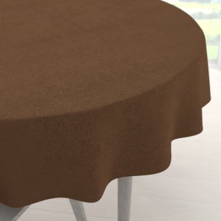 Kulatý ubrus/imitace broušené kůže Alcantara ALC-022 Hnědý - Biante.cz