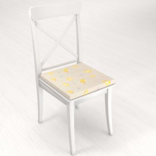Teflonový čtvercový podsedák TF-074 Kuřátka a kraslice na béžovém - 38x38x3 cm - detail 1 - Biante.cz