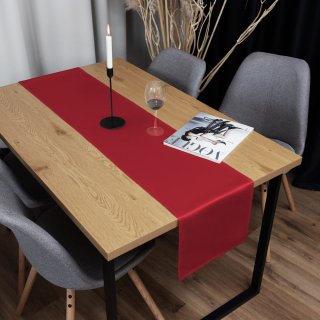 Saténový běhoun na stůl polyesterový Satén LUX-037 Červený - detail 1 - Biante.cz