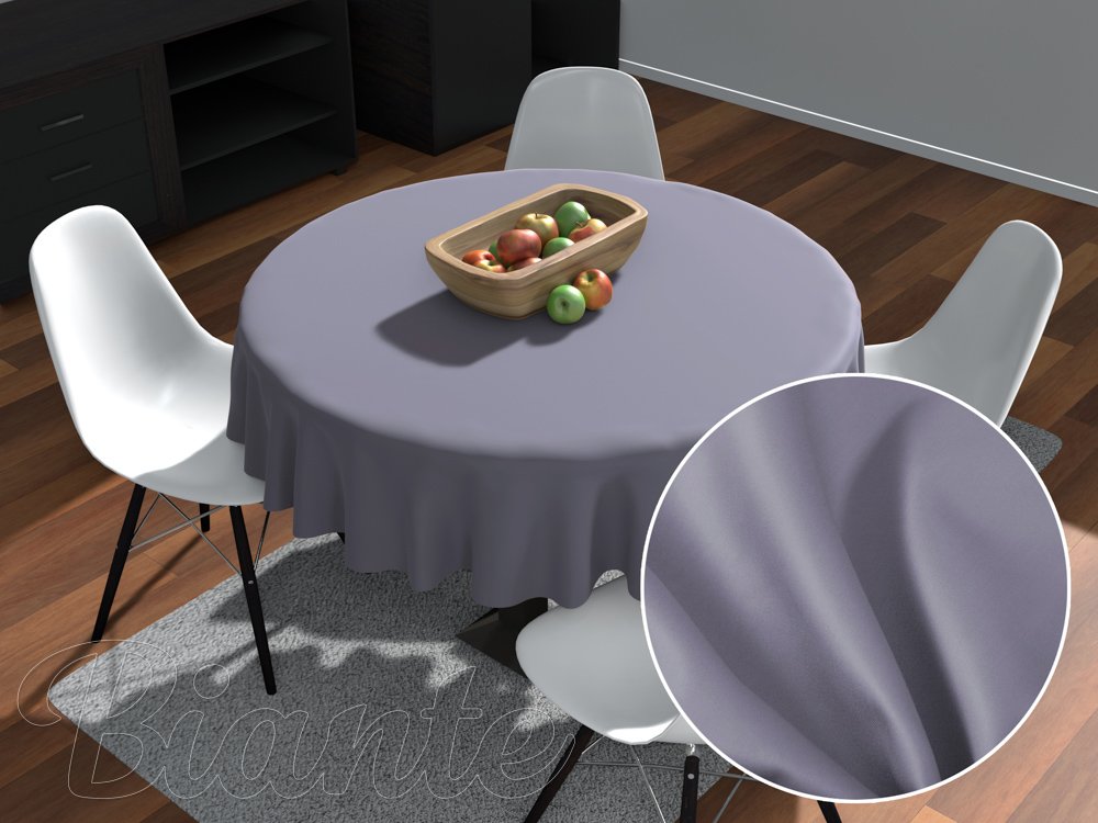 Velký kulatý bavlněný saténový ubrus ST-016 Modrošedý - Biante.cz