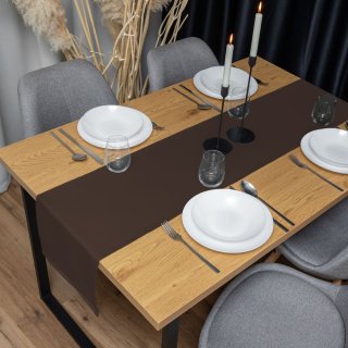 Dekorační běhoun na stůl Rongo RG-015 Tmavě hnědý - detail 1 - Biante.cz