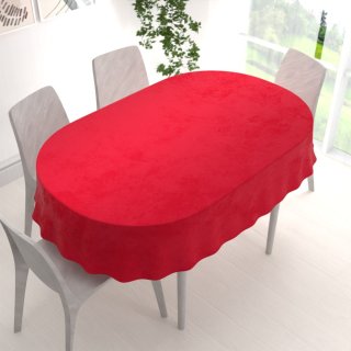 Velký sametový oválný ubrus Velvet Premium SVP-051 Sytě červený - detail 1 - Biante.cz Velký sametový oválný ubrus Velvet Premium SVP-051 Sytě červený - detail 1 - Biante.cz