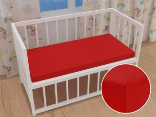 Dětské jersey napínací prostěradlo do postýlky JR-007 Sytě červené - Biante.cz Dětské jersey napínací prostěradlo do postýlky JR-007 Sytě červené - Biante.cz