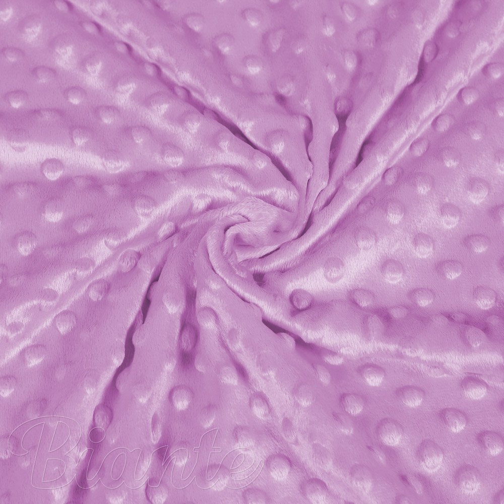 Dětská látka Minky TOP 3D puntíky MKP-053 Fialová lila - šířka 170 cm - detail 1 - Biante.cz