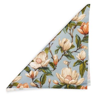Bavlněný šátek Sandra SA-545 Květy magnolie na šedomodrém - detail 1 - Biante.cz Bavlněný šátek Sandra SA-545 Květy magnolie na šedomodrém - detail 1 - Biante.cz