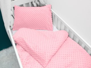 Dětské povlečení do postýlky Minky 3D puntíky MKP-011 Světle růžové - Biante.cz Dětské povlečení do postýlky Minky 3D puntíky MKP-011 Světle růžové - Biante.cz
