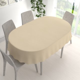 Dekorační oválný ubrus BKU-108 Krémově béžový - detail 1 - Biante.cz Dekorační oválný ubrus BKU-108 Krémově béžový - detail 1 - Biante.cz