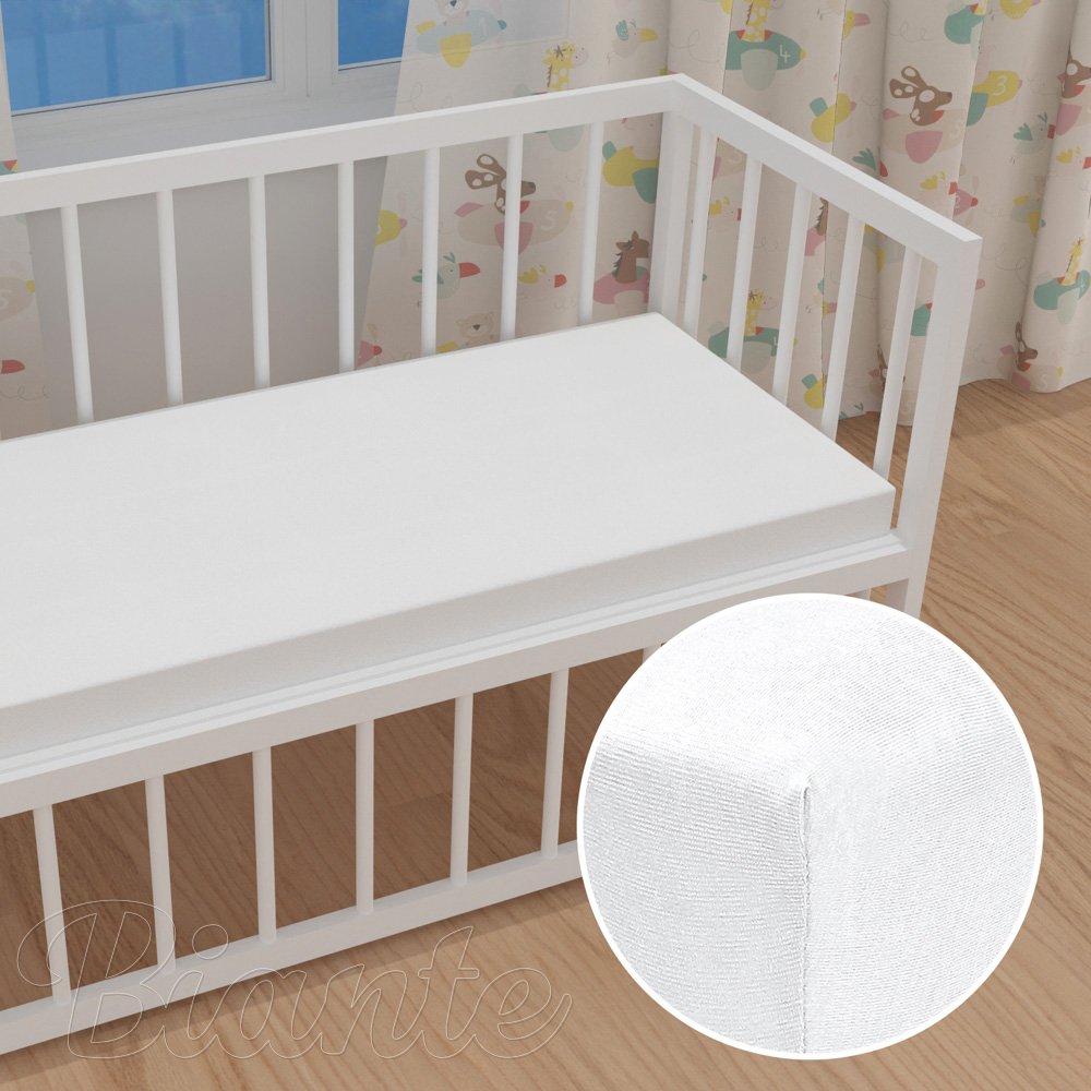 Dětské jersey napínací prostěradlo do postýlky JR-031 Bílé - Biante.cz