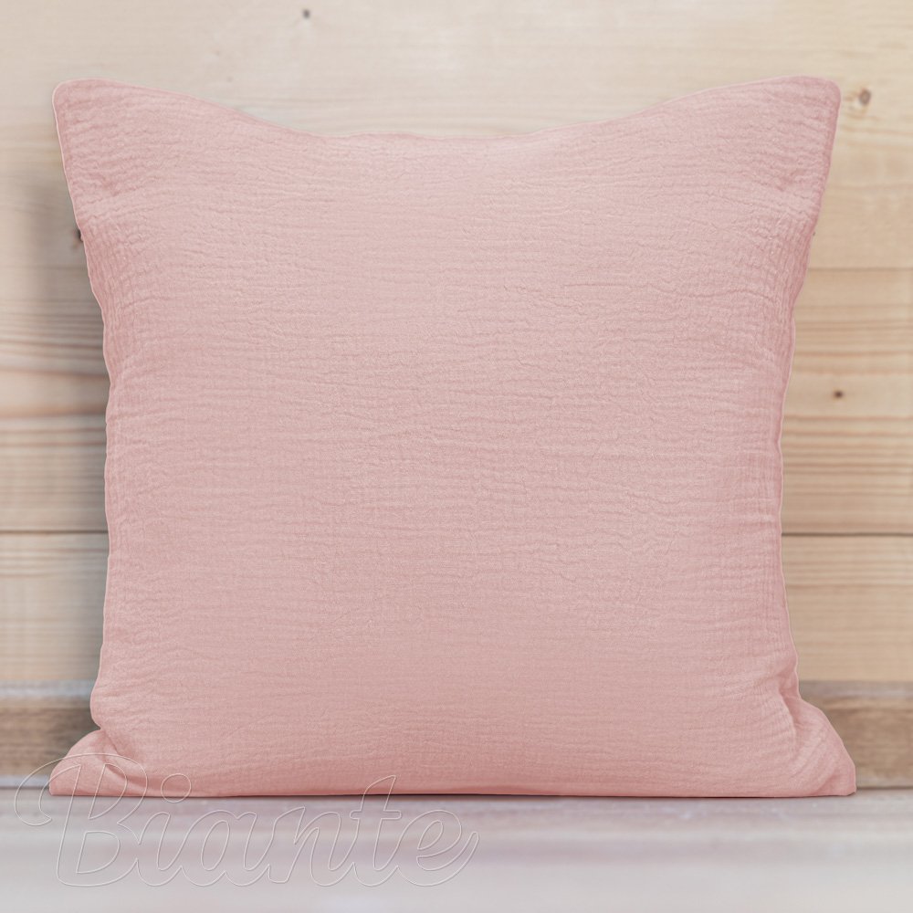 Mušelínový povlak na polštář MSN-078 Pudrově růžový - Biante.cz