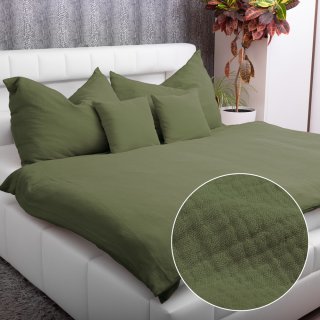 Mušelínové posteľné obliečky Nature MSN-022 Tmavé olivovo zelené - Biante.sk Mušelínové posteľné obliečky Nature MSN-022 Tmavé olivovo zelené - Biante.sk