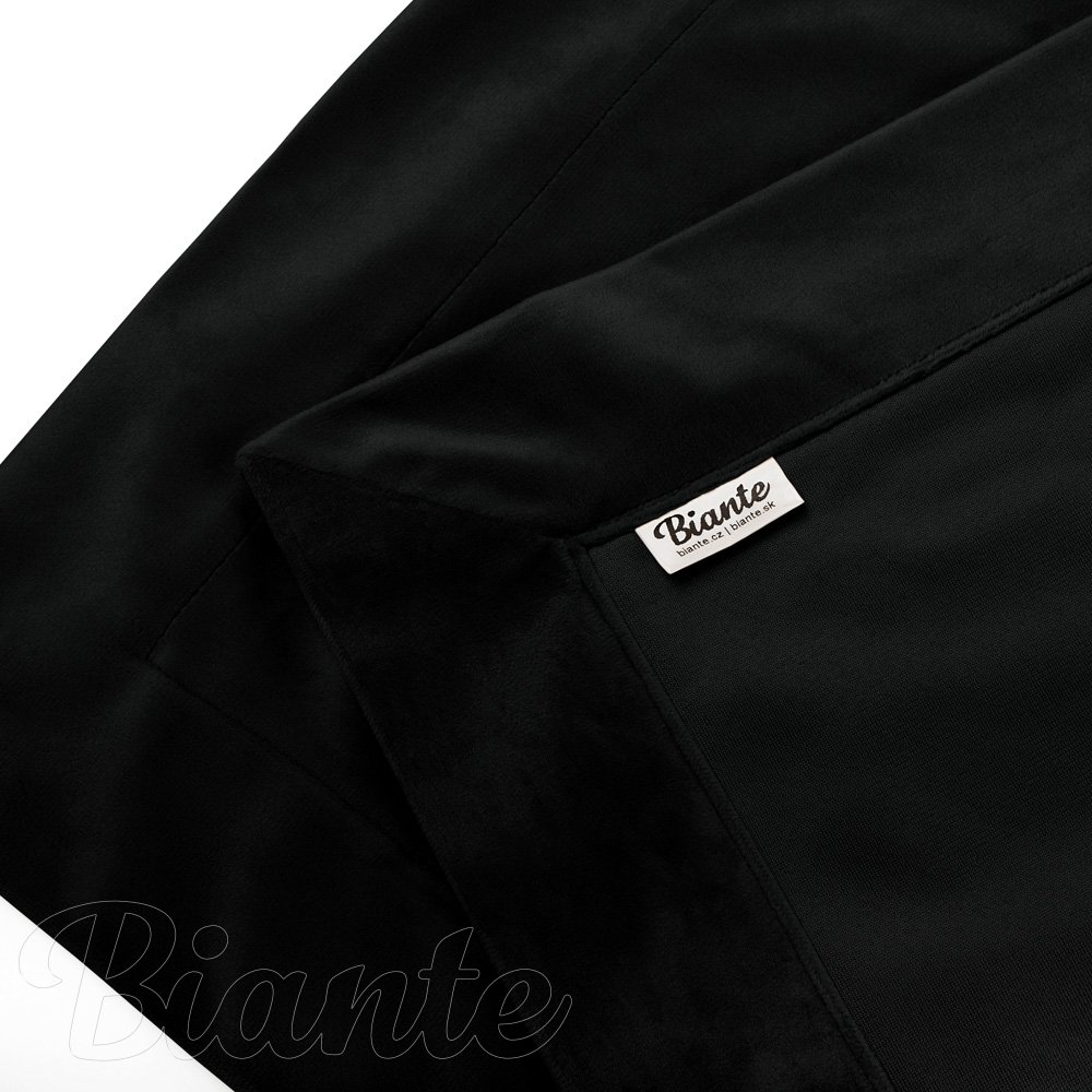 Sametový přehoz na postel Velvet Premium SVP-041 Černý - detail 3 - Biante.cz