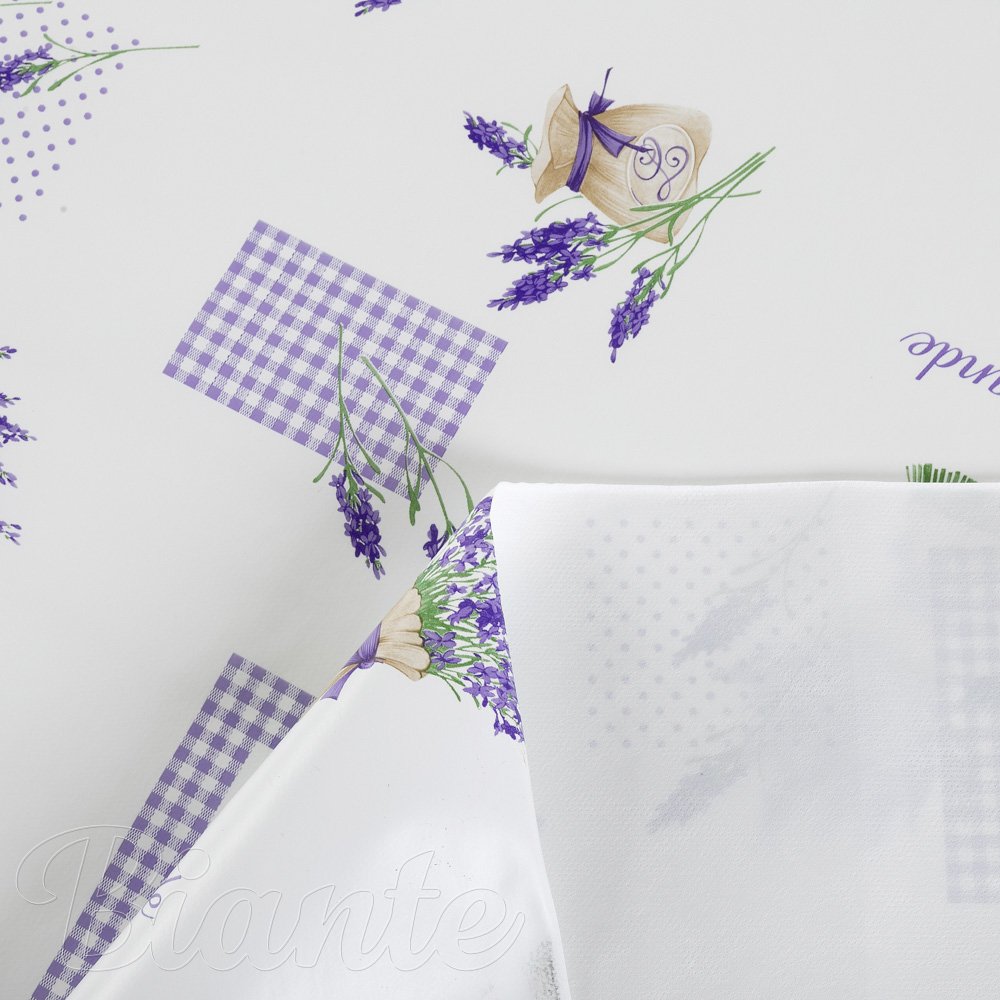 PVC obrus Levandule na bielom PV-086 - metráž š. 140 cm - detail 4 - Biante.sk