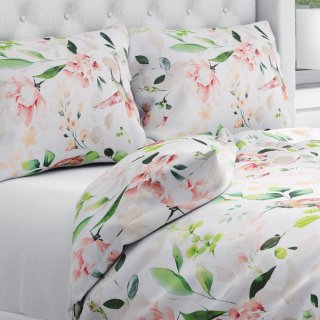 Bavlnené posteľné obliečky Sandra SA-432 Vtáci medzi kvetmi - Biante.sk