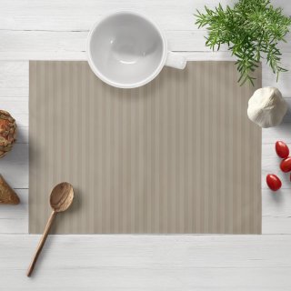 Damaškové prostírání na stůl Atlas Gradl DM-022 Latte - proužky 1 cm - Biante.cz