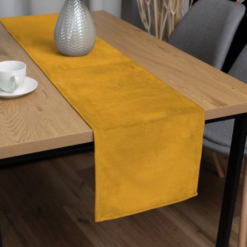 Sametový běhoun na stůl Velvet Premium SVP-037 Zlatavě oranžový - Biante.cz Sametový běhoun na stůl Velvet Premium SVP-037 Zlatavě oranžový - Biante.cz