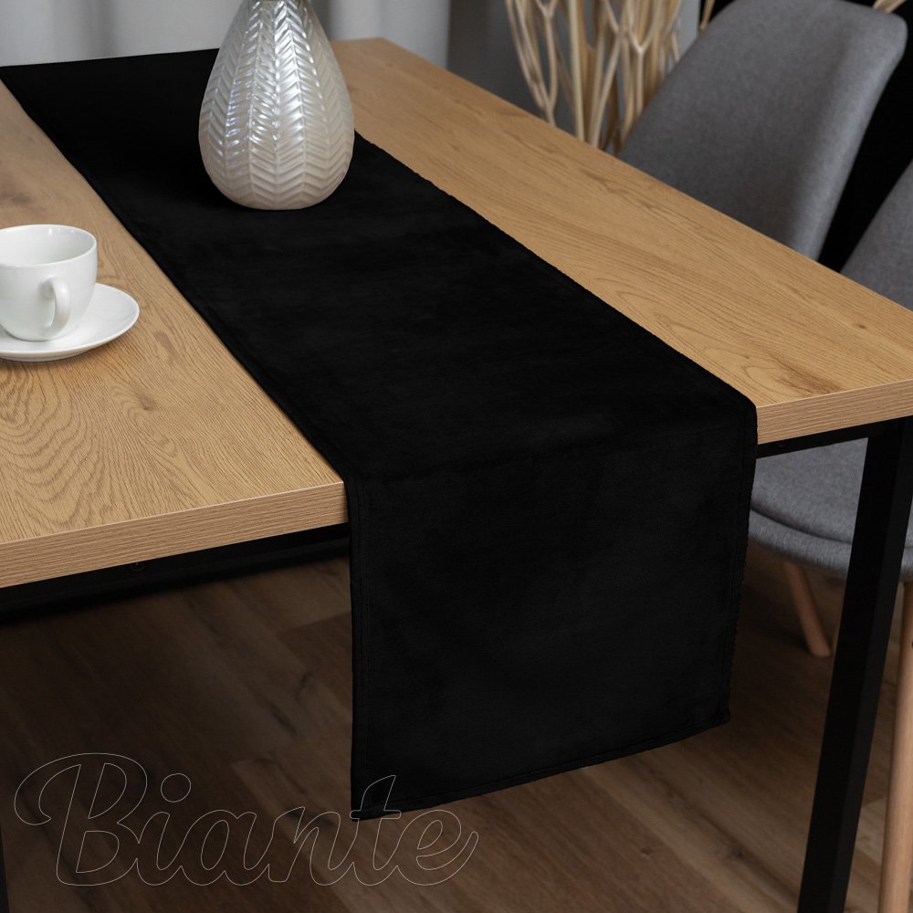 Zamatový behúň na stôl Velvet Prémium SVP-041 Čierny - Biante.sk