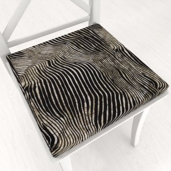 Sametový čtvercový podsedák Tamara TMR-052 Zebrovaný vzor - 38x38x3 cm - Biante.cz