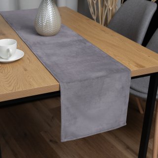 Sametový běhoun na stůl Velvet Premium SVP-013 Šedý - Biante.cz Sametový běhoun na stůl Velvet Premium SVP-013 Šedý - Biante.cz