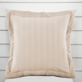 Damaškový povlak na polštář s lemem Atlas Gradl béžové proužky 2 cm DM-018 - Biante.cz