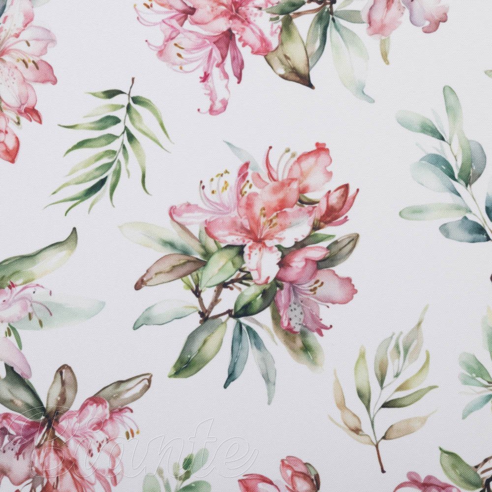 Teflonová látka na ubrusy TF-134 Akvarelové květy rododendronu na bílém - šířka 155 cm - detail 7 - Biante.cz