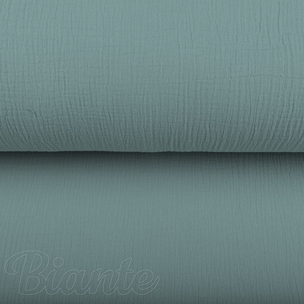 Mušelín dvojitá gázovina MSN-047 Pastelově modrozelená - metráž šířka 160 cm - detail 5 - Biante.cz