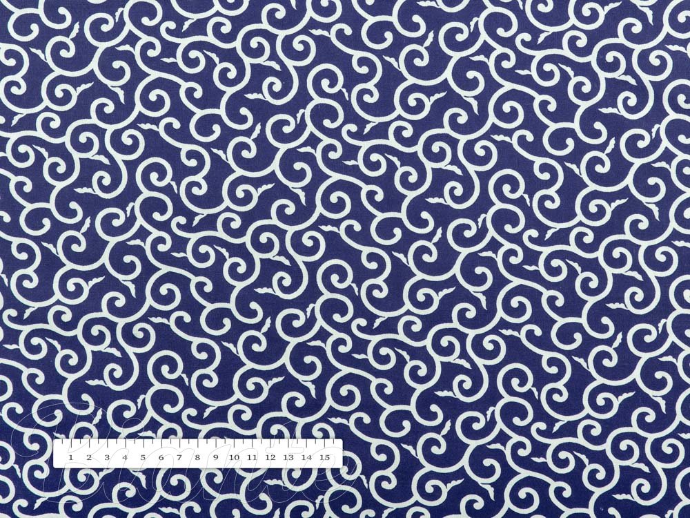 Bavlněná látka/plátno Sandra SA-257 Ornamenty na tmavě modrém - šířka 140 cm - detail 2 - Biante.cz Bavlněná látka/plátno Sandra SA-257 Ornamenty na tmavě modrém - šířka 140 cm - detail 2 - Biante.cz